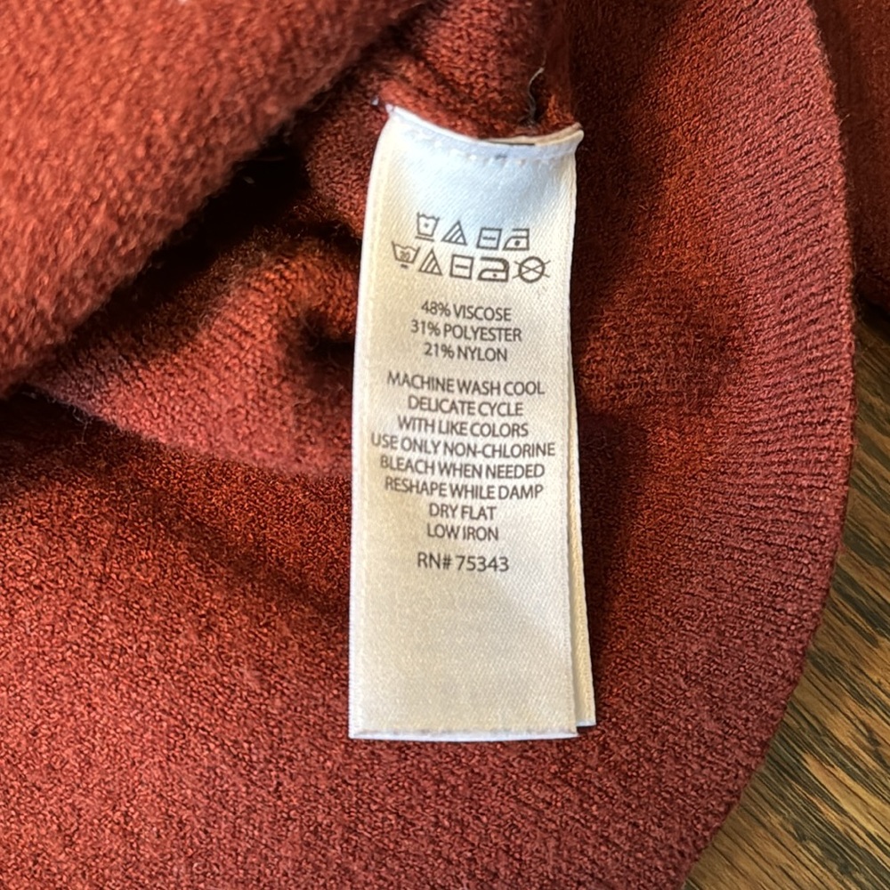 Adrienne Vittadini Rust Colored Button Cardigan S… - image 7